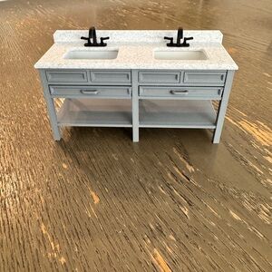 Dollhouse Double Vanity Sink 1:12 Scale